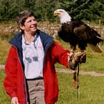 Julie Hahnke with eagle
