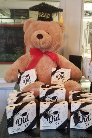 Our teddy bear at Harbor Sweets