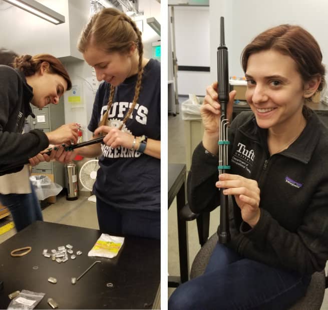 Tufts students working on a disabled person's wish