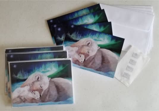 "A Mother's Love," as four 5"x7" cards—complete with envelopes and stamps!